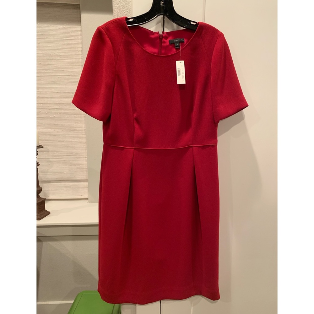 J Crew Red Crepe Dress 10